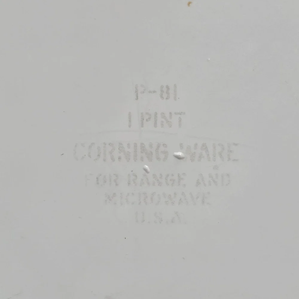 CorningWare La Sauge P-81‎ 1 Pint Saucepan with Lid Vintage Cookware White